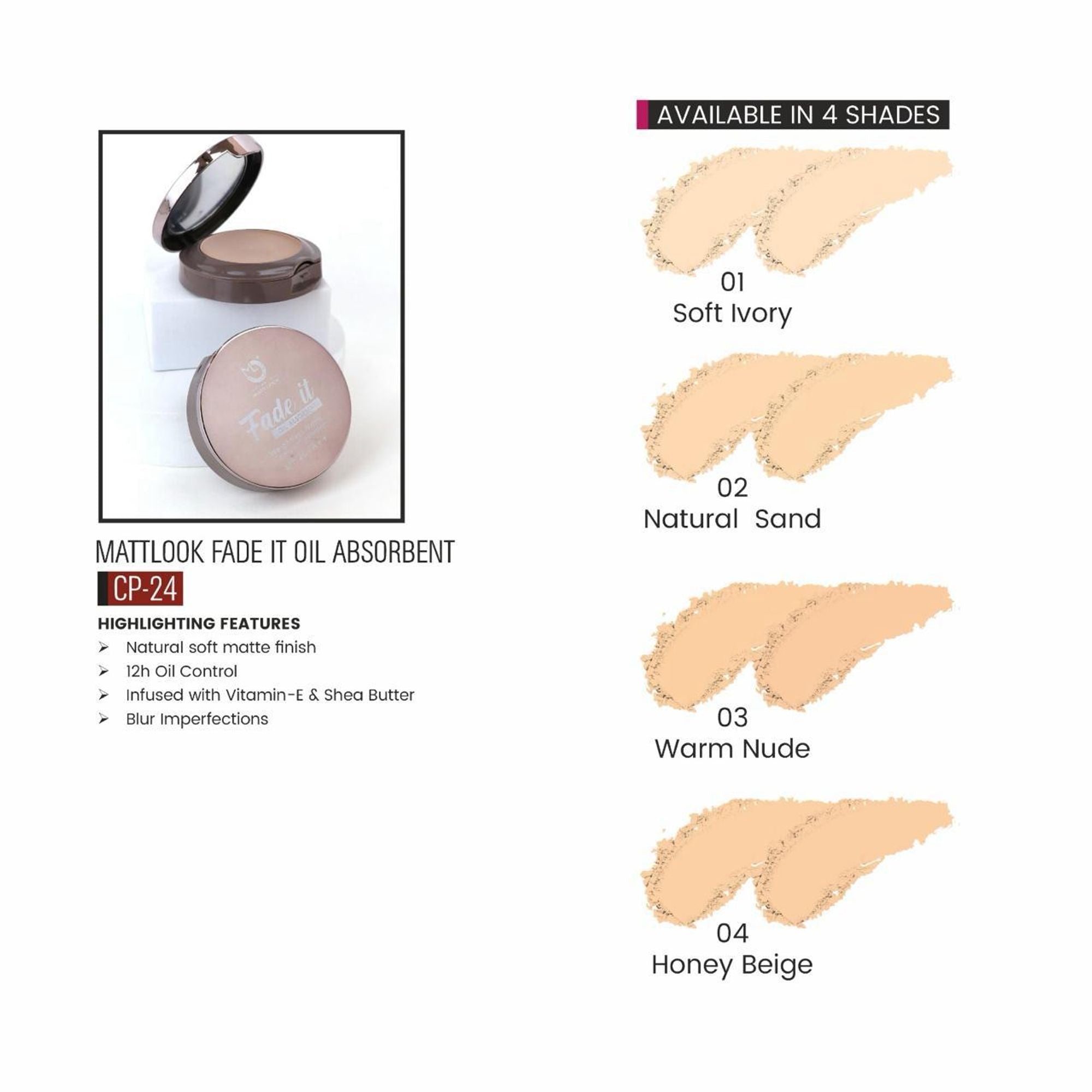Matt Look Fade If Oil Absorbent Compact - 02 Natural Sand