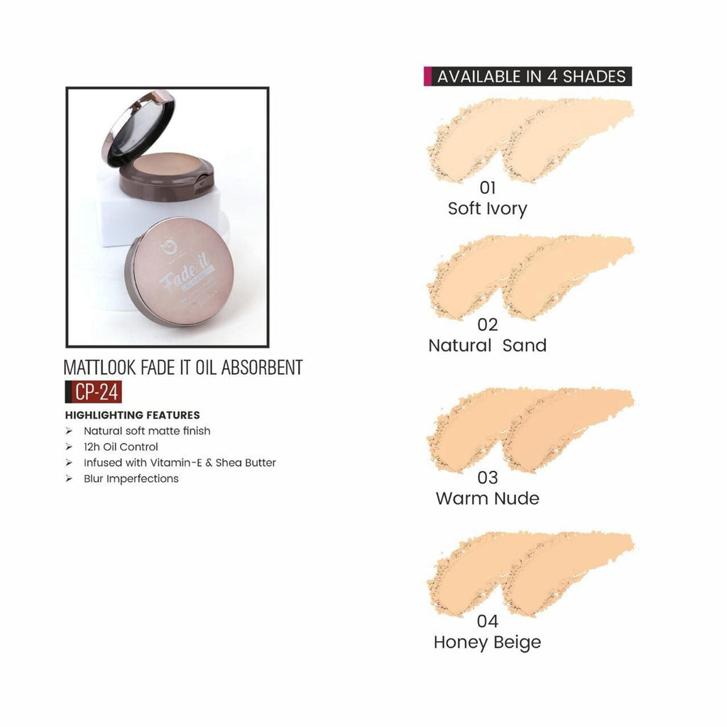 Matt Look Fade If Oil Absorbent Compact - 04 Honey Beige