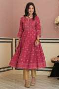 Juniper Fuchsia Rayon Festive Handwork Sequence Anarkali Kurta For Women