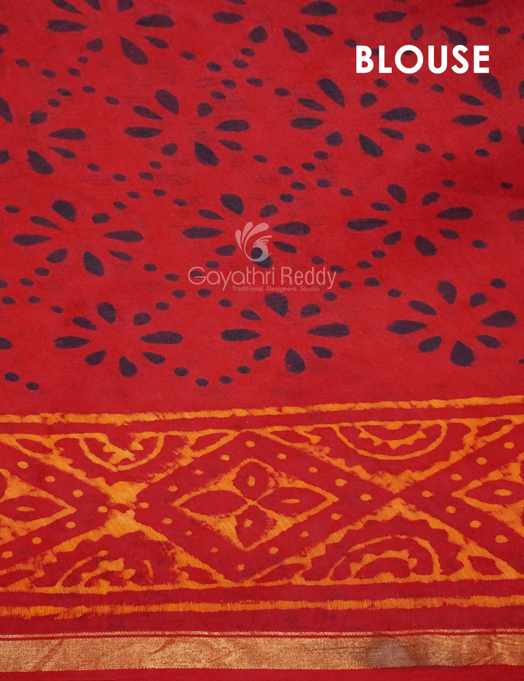 Shades of Red Chanderi Print Saree By Gayathri Reddy Designer Studio