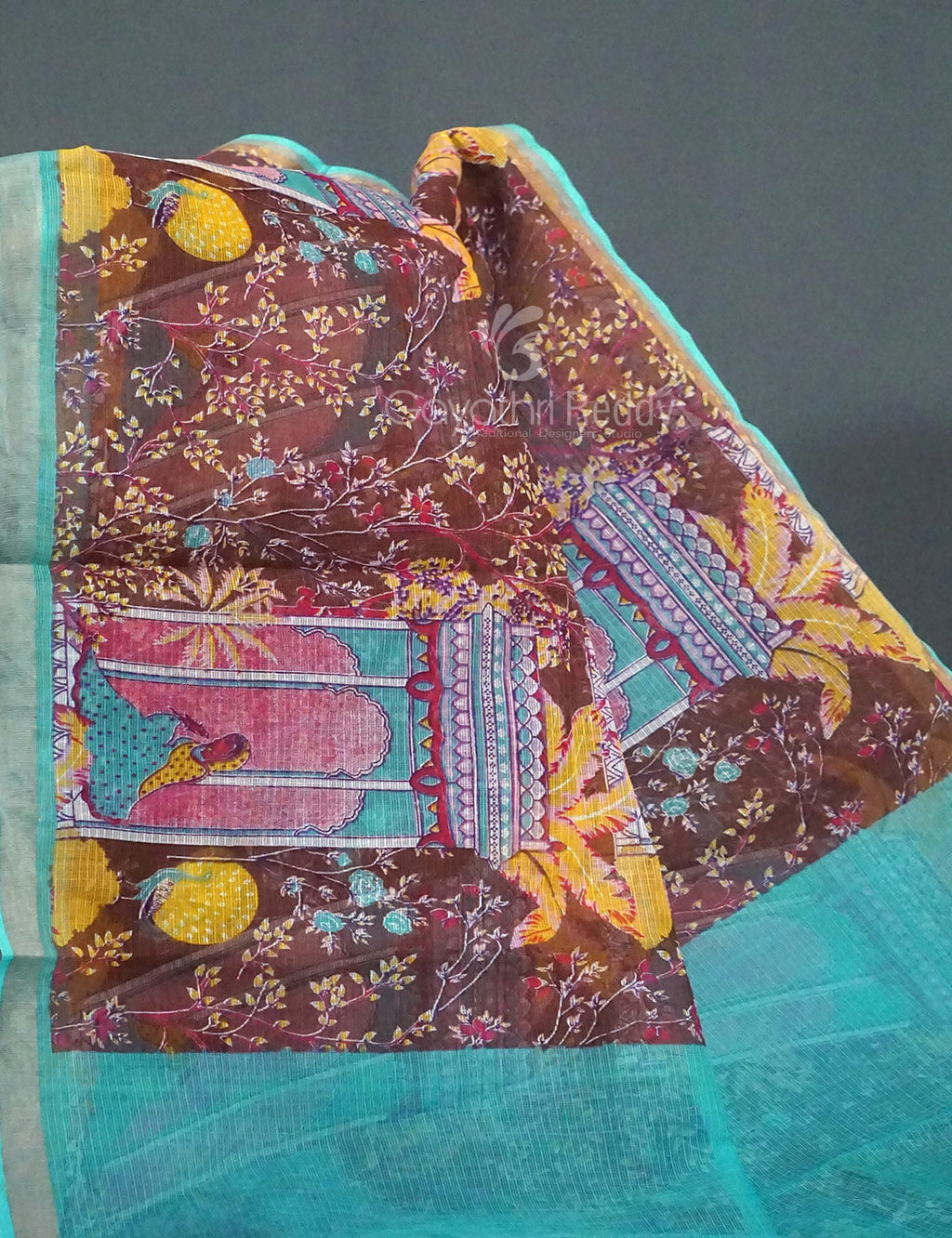 Mauve Onion Colour Rajasthani Design Pure Kota Cotton Saree By Gayathri Reddy Designer Studio