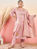Sztori Floral Printed Keyhole Neck Straight Kurta With Trouser & Dupatta