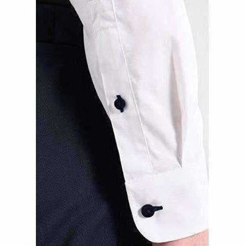 Men's Contrast Button Slim Fit Formal Shirt