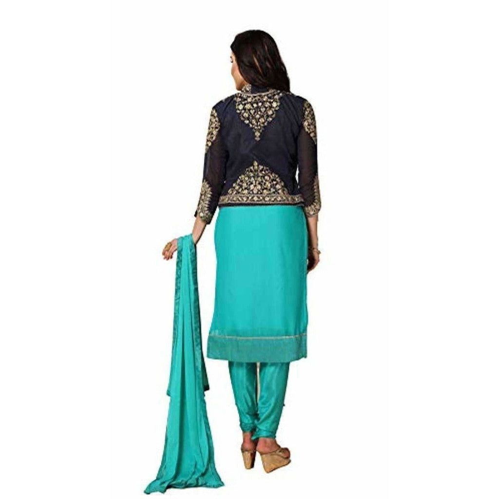 Salwar Suit Material (Turquoise)