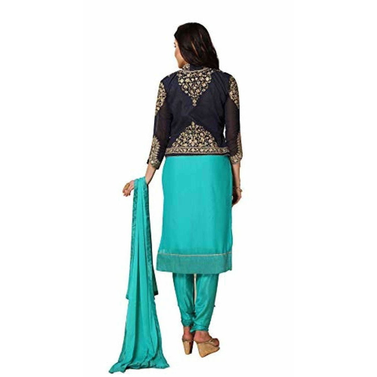 Salwar Suit Material (Turquoise)