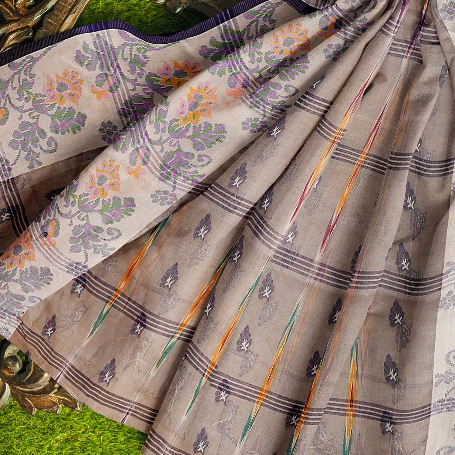 Exclusive Collection 100% Pure Cotton Rose Mauve Tant Saree With Hand Weaving Work