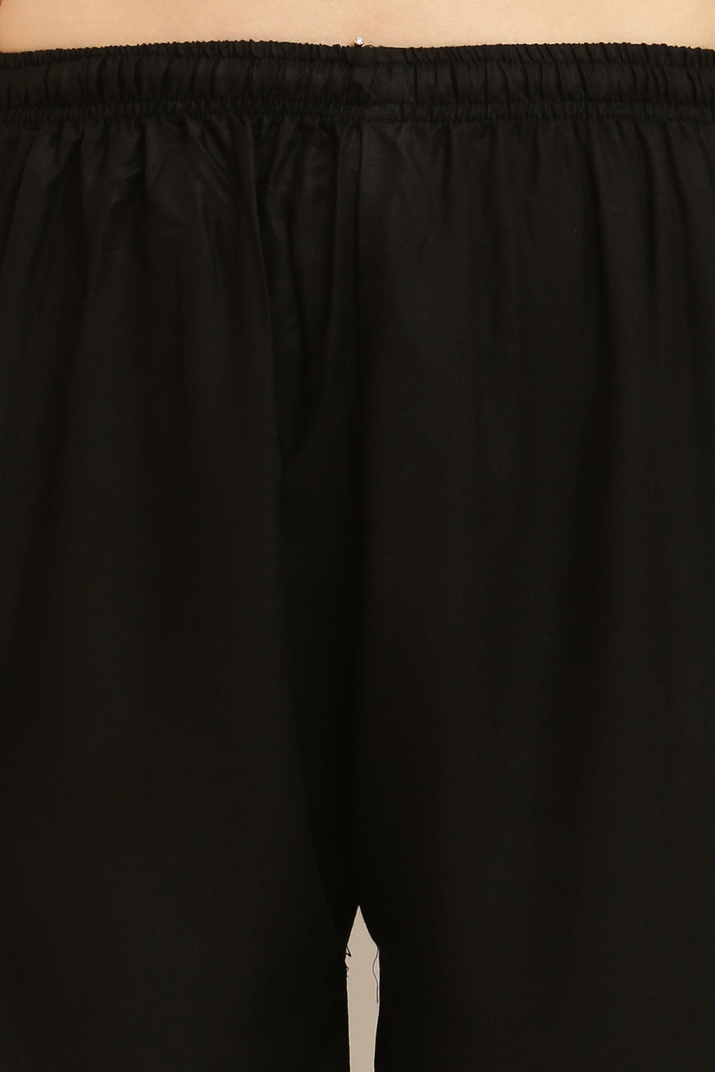 PAVONINE Black Color Straight Fit Rayon Fabric Palazzo