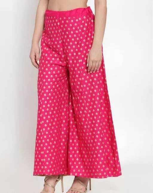 PAVONINE Rani Color Rayon Fabric Sun Print Palazzo For Women
