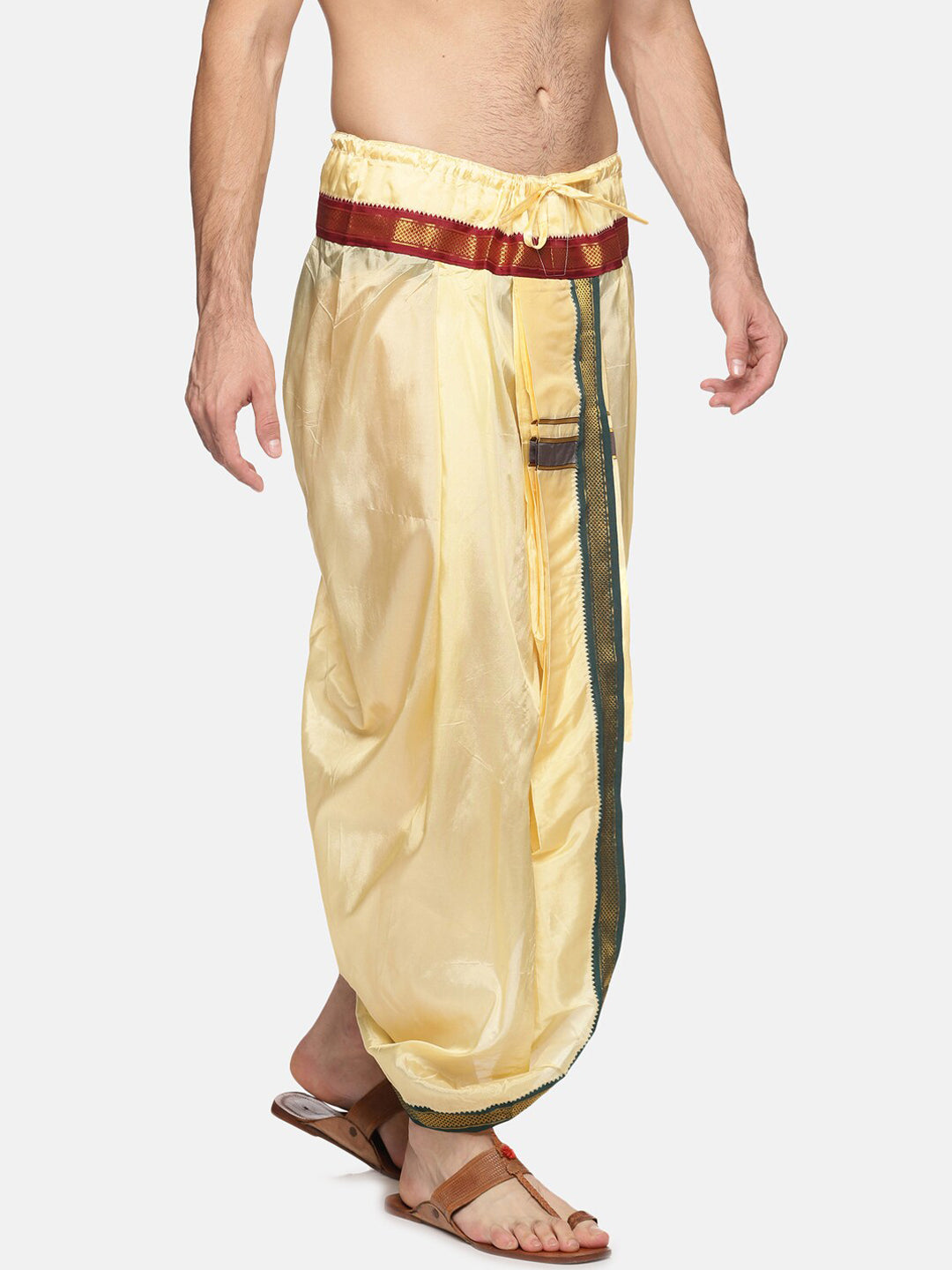 Sethukrishna Men Beige Solid Dhoti Pant