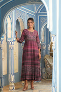 Juniper Multi Muslin Festive Printed Flared Kurta For Women