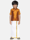 Sethukrishna Boys Yellow & White Shirt with Dhoti