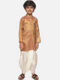Sethukrishna Boys Gold-Toned Ethnic Motifs Kurta with Dhoti Pants