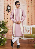 Raivat Ethnic Onion Pink Colour Art Silk Kurta Pajama With Matching Dupatta