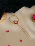 Ruby Raang Gold Red Meenakari Kundan Haath Phool