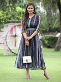 Juniper Black Multi Chiffon Festive Printed Flared Jump Suit For Women
