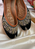 Desi Colour Women Indian Ethnic Footwear-Velvet Green