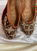 Desi Colour Women Indian Ethnic Footwear-Velvet Maroon
