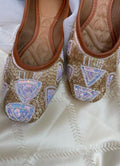 Desi Colour Women Indian Ethnic Footwear-Peach Pearl