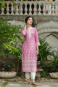 Juniper Onion Pink Rayon Festive Printed Straight Kurta For Women