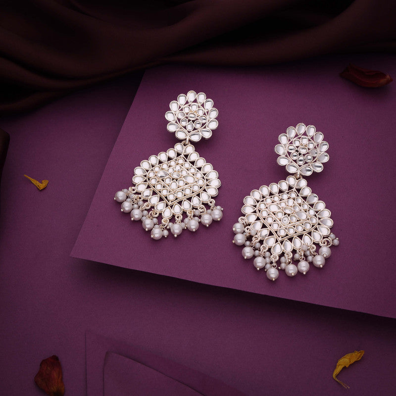 Tehzeeb Creations Gold-Polished Traditional Dangle Earrings