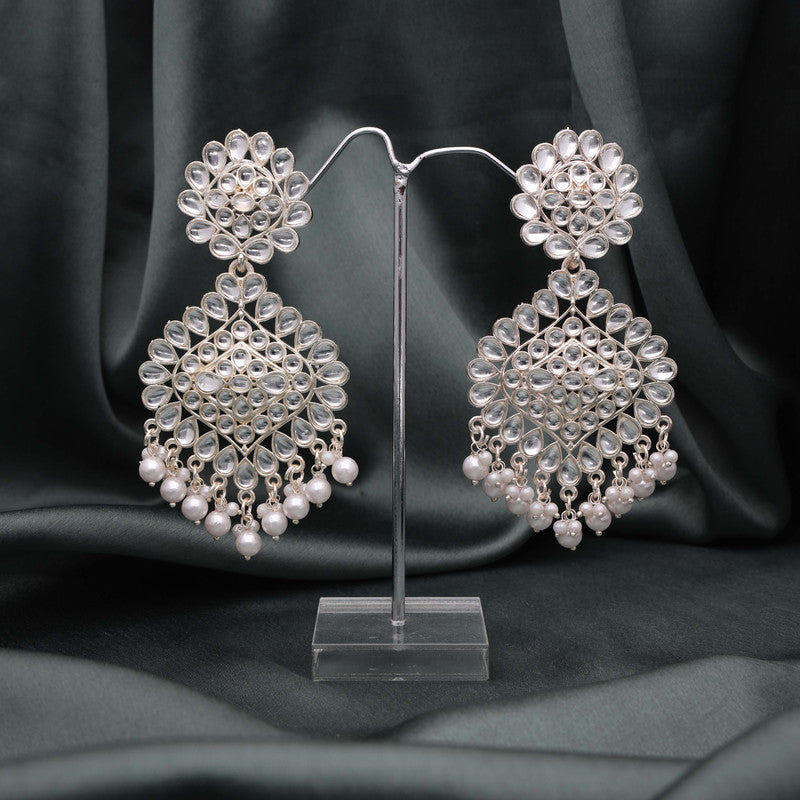 Tehzeeb Creations Gold-Polished Traditional Dangle Earrings