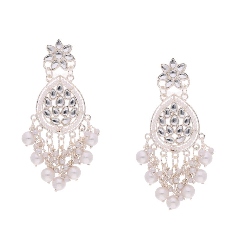 Tehzeeb Creations Gold-Polished Traditional Dangle Earrings