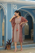 Juniper Cream Georgette Festive Printed Straight Kaftan For Women