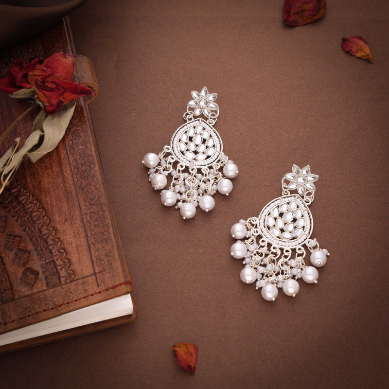 Tehzeeb Creations Gold-Polished Traditional Dangle Earrings