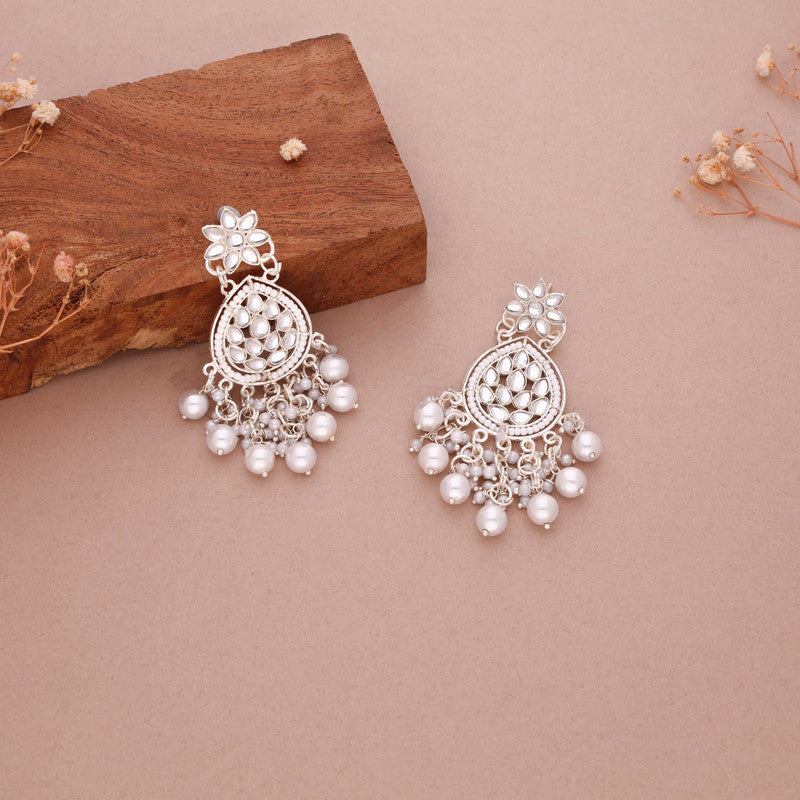 Tehzeeb Creations Gold-Polished Traditional Dangle Earrings