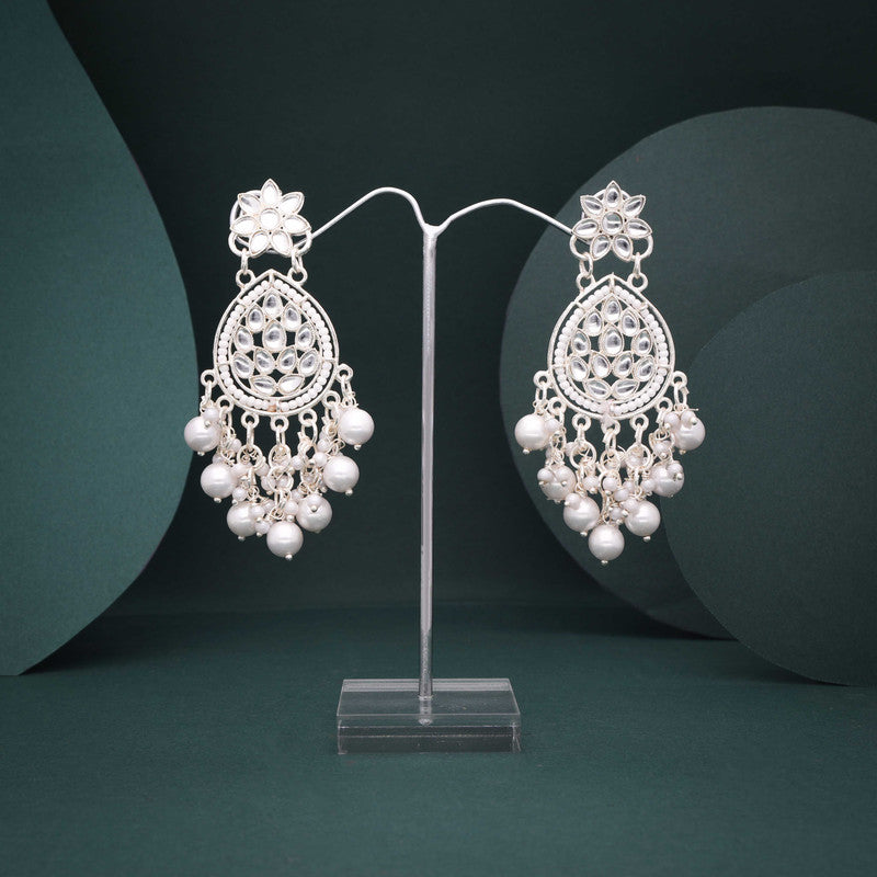 Tehzeeb Creations Gold-Polished Traditional Dangle Earrings