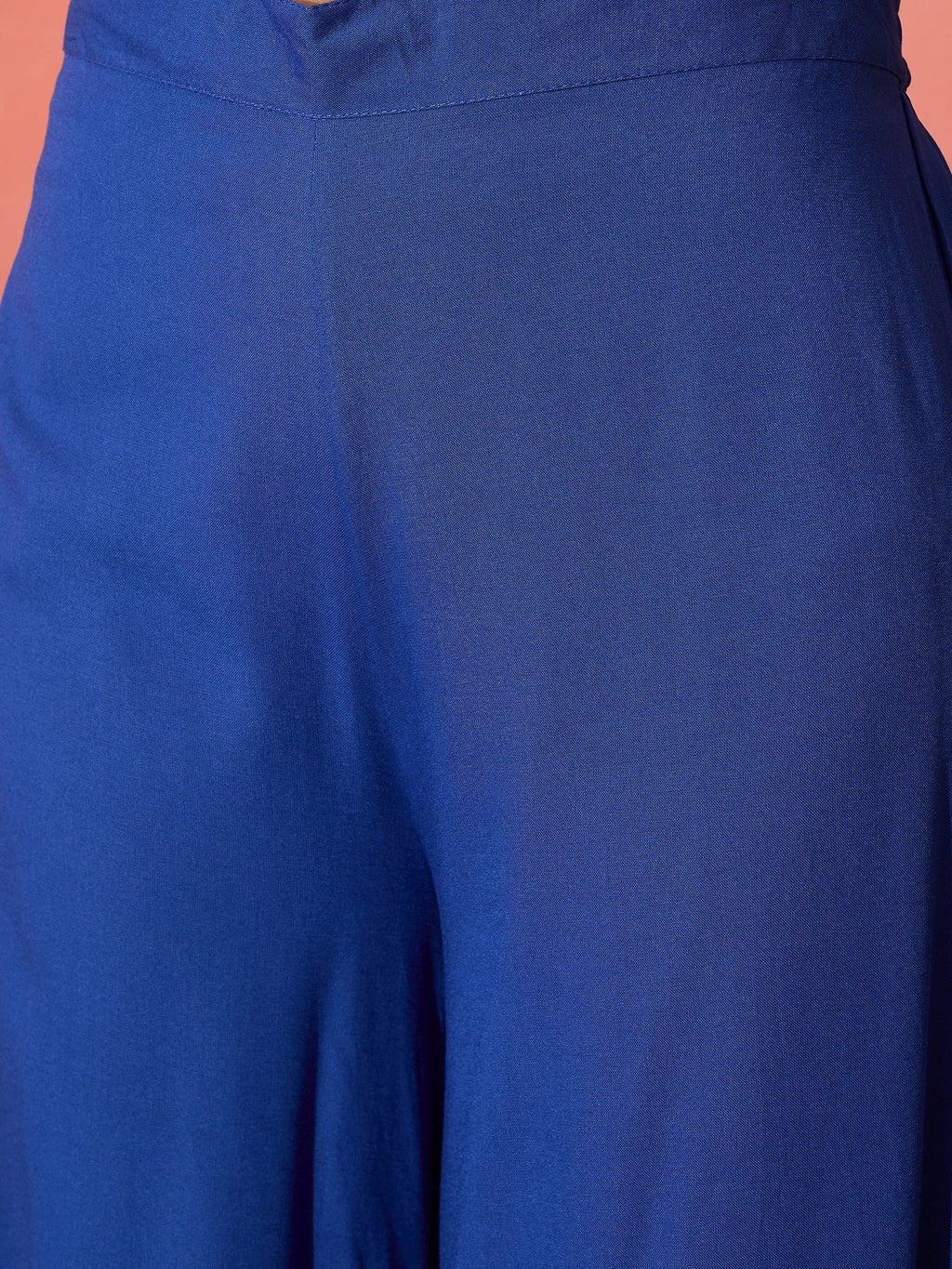 InWeave Strappy Ink Blue With Blue Fuchsia Floral Organza Dupatta Set