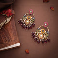 Tehzeeb Creations Pink Beads Multi Colour Earrings