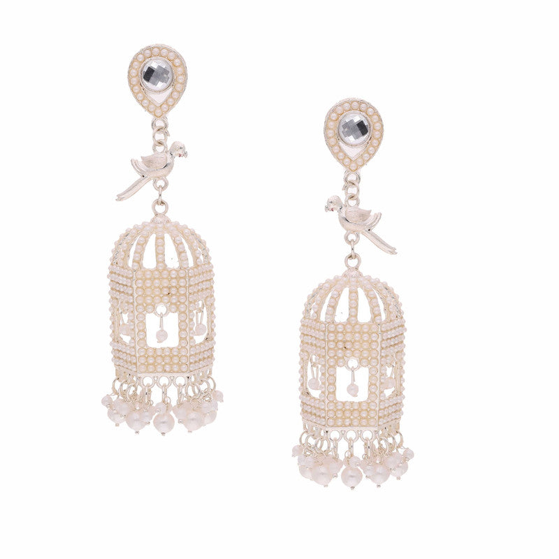 Tehzeeb Creations Gold-Polished Parrot Design Earrings