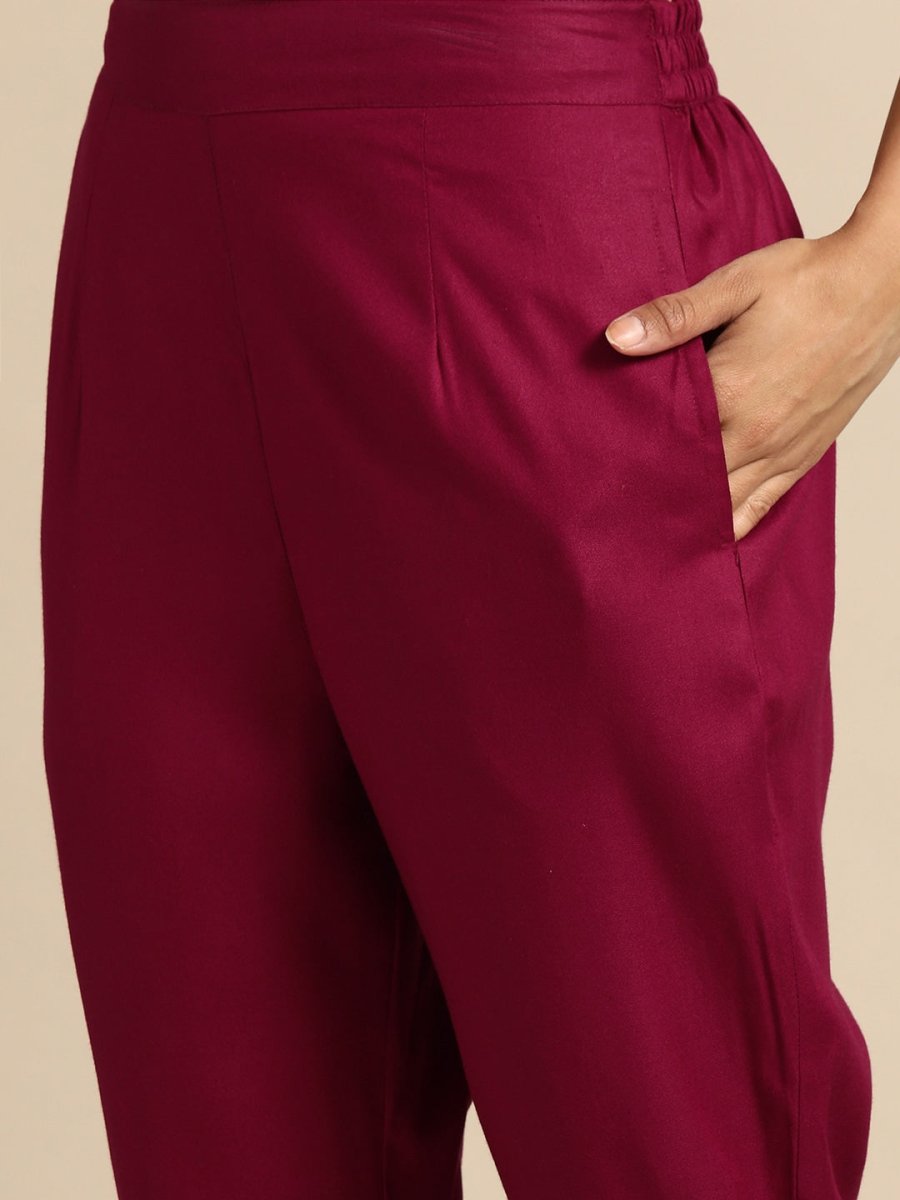 All About You Ethnic Motifs Printed Sequinned Kurta with Trousers