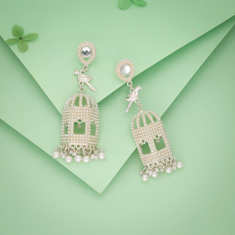 Tehzeeb Creations Gold-Polished Parrot Design Earrings