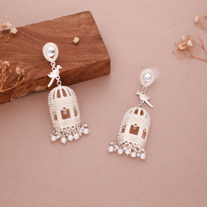 Tehzeeb Creations Gold-Polished Parrot Design Earrings
