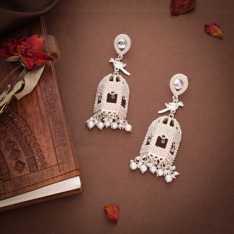 Tehzeeb Creations Gold-Polished Parrot Design Earrings