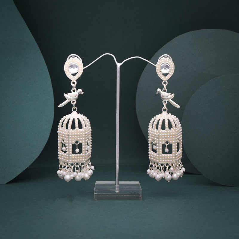 Tehzeeb Creations Gold-Polished Parrot Design Earrings