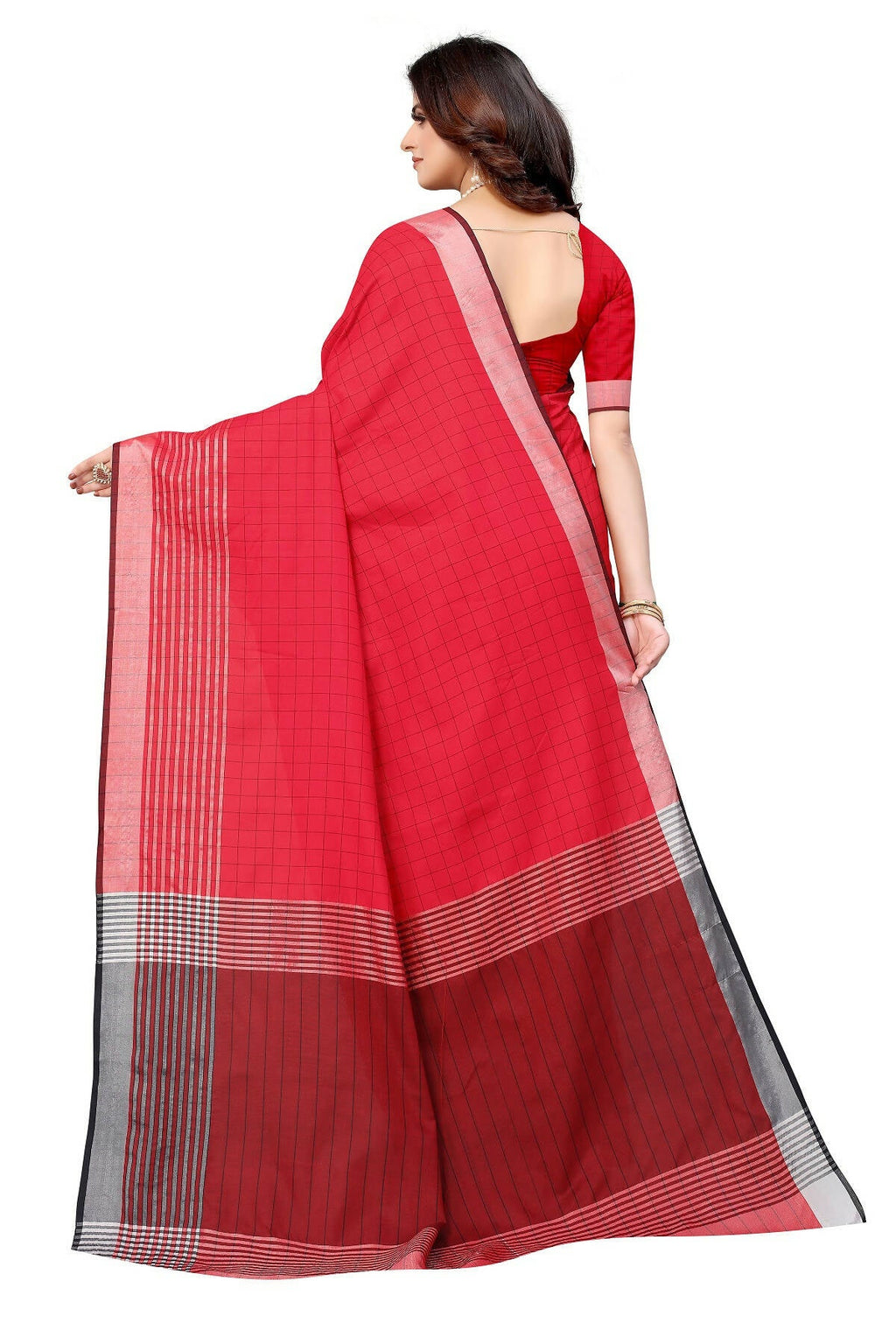Vamika Red Cotton Silk Saree