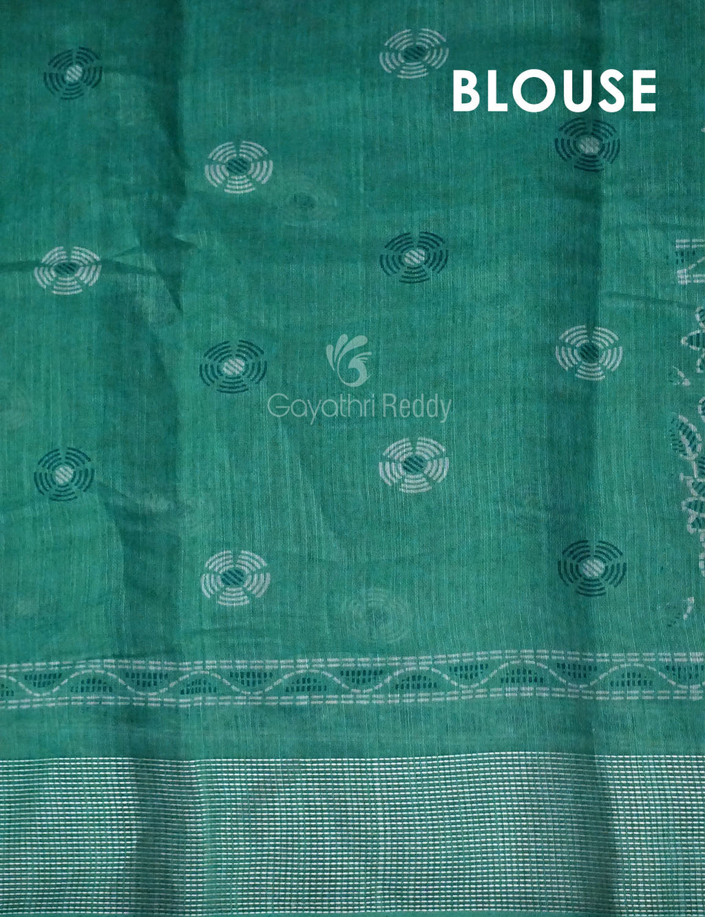 Sea Green Colour Printed Semi Chanderi Design Saree By Gayathri Reddy Designer Studio