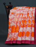 Shades of Orange And Pink With Pichwai Print Munga Cotton Saree By Gayathri Reddy Designer Studio