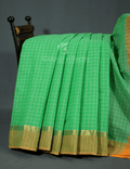 Light Green With Checks Pure Mangalgiri Cotton Saree By Gayathri Reddy Designer Studio