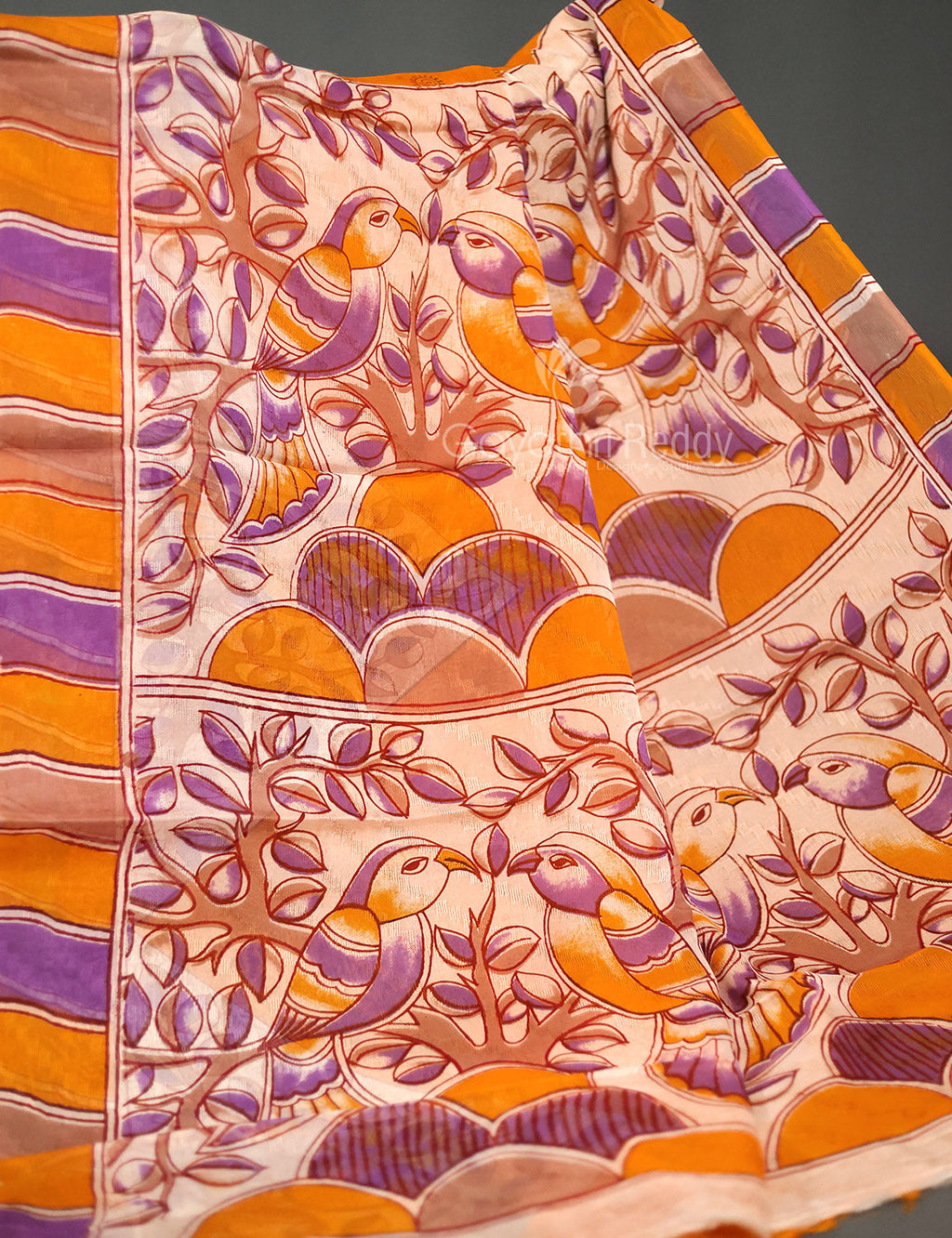 Orange With Off White Colour Leheriya Georgette Saree By Gayathri Reddy Designer Studio