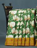 Block Print Mango Green Coloured Mulmul Cotton Saree By Gayathri Reddy Designer Studio