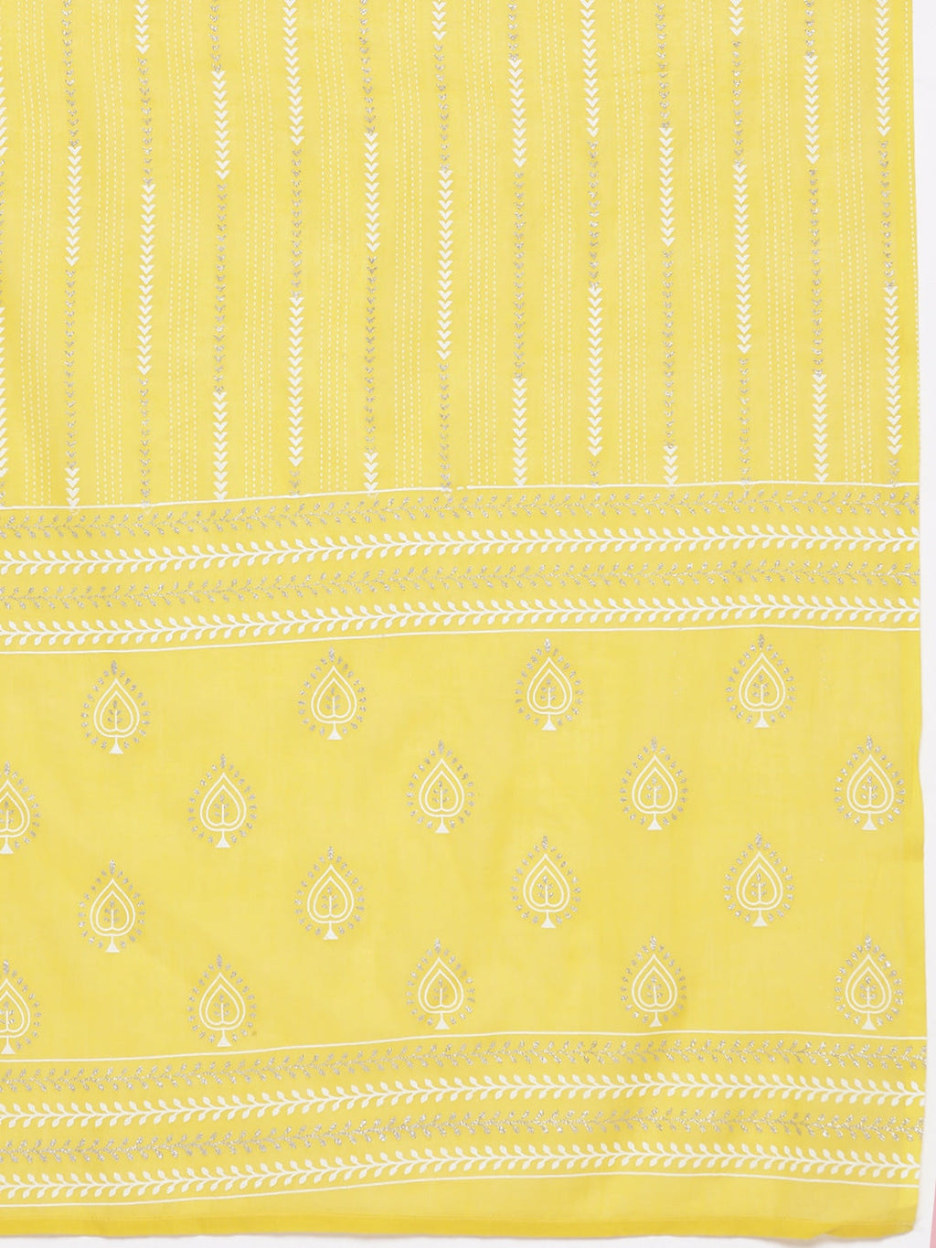 HERE&NOW Ethnic Motifs Printed Gotta Patti Pure Cotton Kurta with Sharara & Dupatta