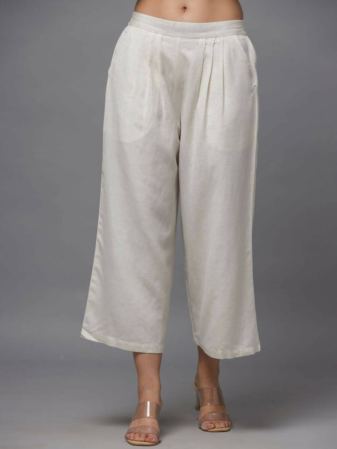 Juniper Women's Natural Solid Wide Leg Palazzo
