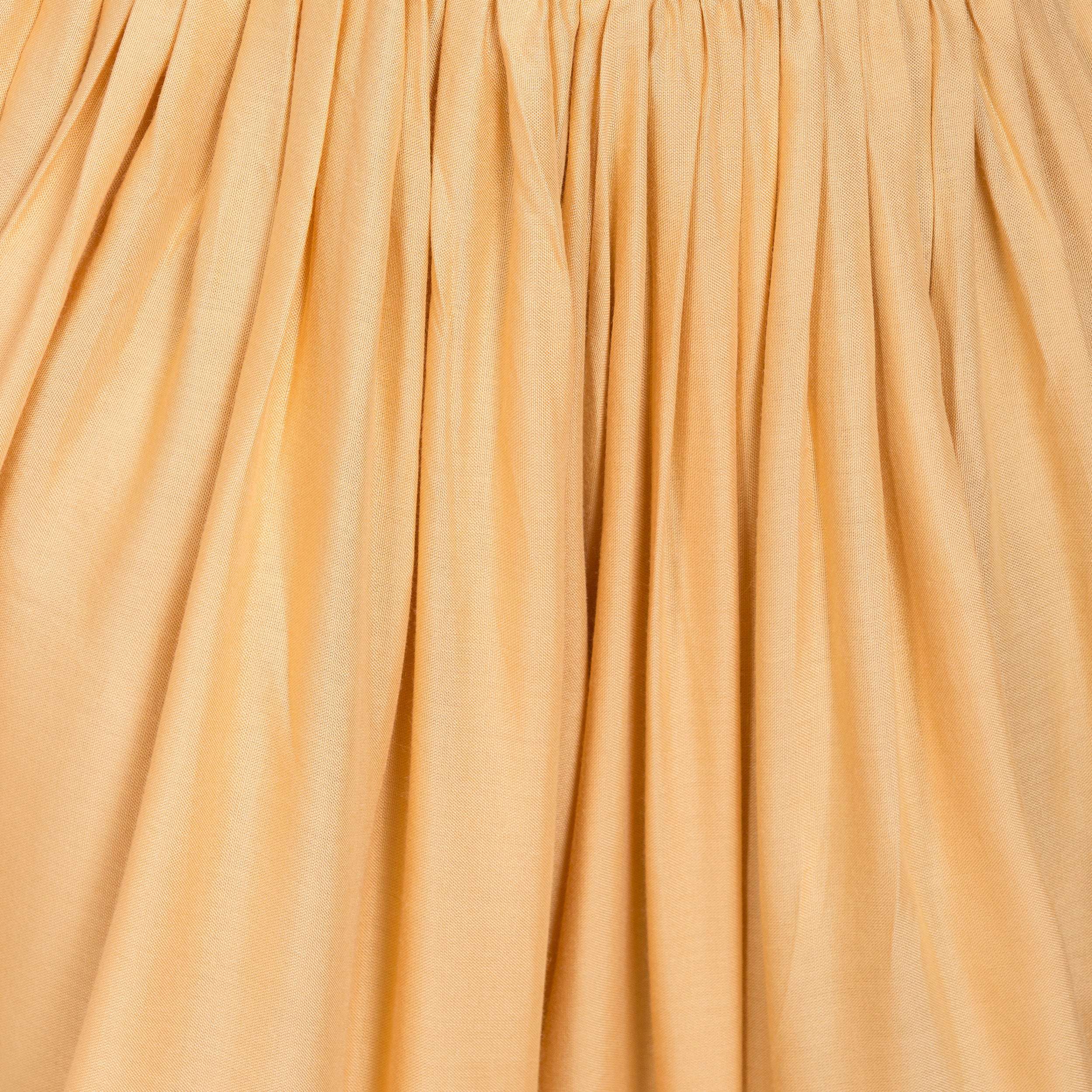PAVONINE Beige Color Solid Beetel Rayon Fabric Patiala For Women & Girls