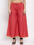 PAVONINE Gajri Color Rayon Fabric Sun Print Palazzo For Women