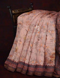 Light Brown Colour Print Design Semi Chanderi Saree By Gayathri Reddy Designer Studio