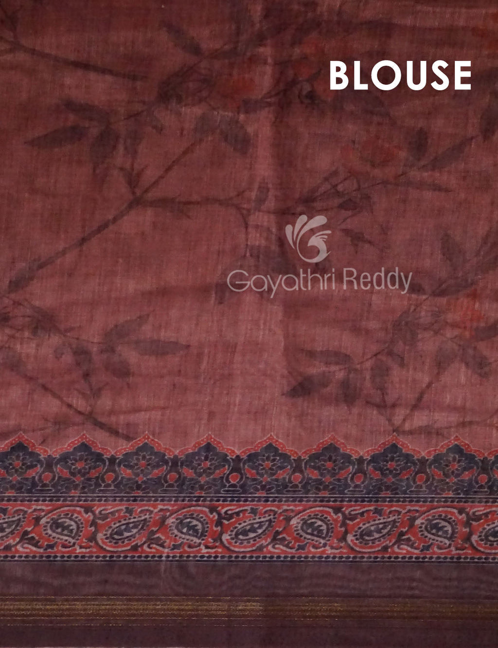 Light Brown Colour Print Design Semi Chanderi Saree By Gayathri Reddy Designer Studio